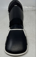 Load image into Gallery viewer, Unisex Adult Black Synthetic Hook And Loop Closure Shin Guards Size S/M

