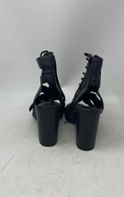Load image into Gallery viewer, Express Womens Black Open Toe High Block Heels Ankle Bootie Size 7
