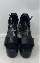 Load image into Gallery viewer, Lamoda Womens Black Leather Block Heel Platform Ankle Strap Sandals Size 3
