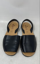 Load image into Gallery viewer, Sevillas Womens Black Leather Peep Toe Slip-On Slingback Sandals Size EU 39
