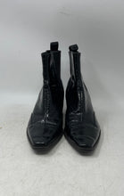 Load image into Gallery viewer, Zara Womens Black Leather Pointed Toe Pull-On Ankle Western Boots Size 37
