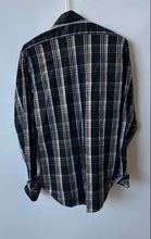 Load image into Gallery viewer, Zara Mens Black White Plaid Printed Long Sleeve Slim Fit Button-Up Shirt Size L
