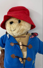 Load image into Gallery viewer, Paddington Bear Plush Toy Red Boots Hat Blue Coat Suitcase Rainbow
