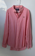 Load image into Gallery viewer, American Living Mens Orange White Striped Print Cotton Button-Up Shirt Size L
