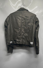 Load image into Gallery viewer, Forever 21 Womens Green Faux Leather Long Sleeve Motorcycle Jacket Size XS
