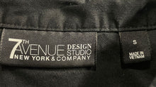 Load image into Gallery viewer, 7Th Avenue Design Studio Womens Black Short Sleeve Collared Button-Up Shirt Sz S
