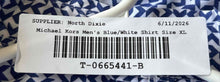 Load image into Gallery viewer, Michael Kors Mens Blue White Geometric Print Slim Fit Button-Up Shirt Size XL
