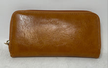 Load image into Gallery viewer, Womens Brown Leather Continental Multiple Compartments Zip-Around Wallet
