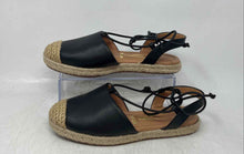 Load image into Gallery viewer, Vizzano Womens Black Leather Round Toe Lace-Up Espadrille Sandals Size 6
