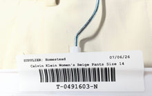 Load image into Gallery viewer, Calvin Klein Womens Beige Pleated Front Wide-Leg Trouser Pants Size 14
