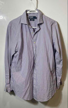 Load image into Gallery viewer, Polo By Ralph Lauren Mens Purple White Custom Fit Dress Shirt Size 15.5 32/33

