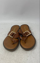 Load image into Gallery viewer, Toscanella Womens Brown Leather Open Toe Slip-On Thong Sandals Size 7.5
