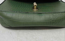 Load image into Gallery viewer, Sfera Femme Collection Womens Green Crocodile Embossed Chain Strap Crossbody Bag

