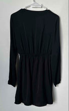 Load image into Gallery viewer, Express Womens Black Long Sleeve V-Neck Regular Fit Short Mini Dress Size XS
