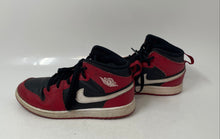 Load image into Gallery viewer, Nike Boys Air Jordan 1 Mid DQ8423-061 Red Black Lace-Up Sneakers Shoes Size 2Y
