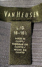 Load image into Gallery viewer, Van Heusen Mens Blue Striped Short Sleeve Collared Button-Up Shirt Size Large
