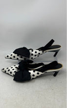 Load image into Gallery viewer, Zara Trafaluc Womens White Black Polka Dot Pointed Toe Slingback Heels Size 40
