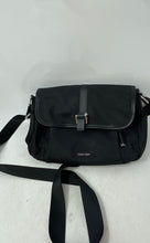 Load image into Gallery viewer, Calvin Klein Womens Black Inner Pocket Adjustable Strap Flap Shoulder Purse
