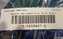 Load image into Gallery viewer, Nautica Mens Green Blue Long Sleeve Classic Fit Stretch Button-Up Shirt Size L
