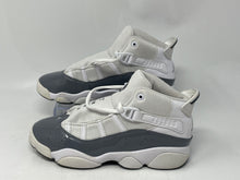 Load image into Gallery viewer, Authentic Nike Kids Air Jordan 6 Rings Gray White Sneakers Shoes Size 3Y Stained
