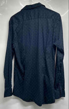 Load image into Gallery viewer, Zara Mens Blue White Printed Long Sleeve Slim Fit Button-Up Shirt Size L
