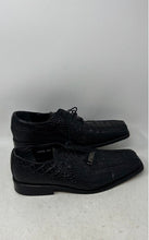 Load image into Gallery viewer, Stacy Adams Mens Black Snake Skin Embossed Leather Derby Dress Shoes Size 10.5M
