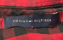 Load image into Gallery viewer, Tommy Hilfiger Mens Red And Black Long Sleeve Point Collar Dress Shirt Size XL
