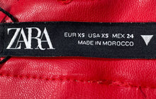 Load image into Gallery viewer, Zara Womens Red Flat Front Straight-Leg Trouser Pants Size XS With Tag
