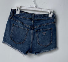 Load image into Gallery viewer, Guess Womens Blue Dark Wash Denim Pockets Mom Shorts Size 27
