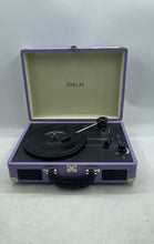 Load image into Gallery viewer, Jorlai Model J-TT300 Purple Bluetooth 3-Speed Portable Record Player Untested
