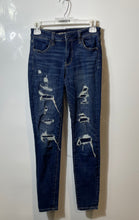 Load image into Gallery viewer, American Eagle Outfitters Womens Blue Distressed Ripped Skinny Leg Jeans Size 0
