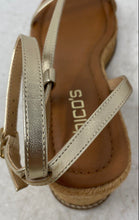 Load image into Gallery viewer, Chico's Womens Carlina Brown Gold-Tone Ankle Strap Platform Sandals Size 9M
