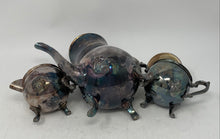 Load image into Gallery viewer, Vintage Sheridan Taunton Silversmiths Silver-Tone Cup Ceamer &amp; Teapot Set 3 Pcs
