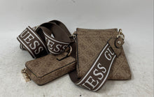 Load image into Gallery viewer, Guess Womens Latona Brown Monogram Detachable Strap Crossbody Bag With Wallet
