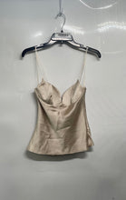Load image into Gallery viewer, Zara Womens Champagne Satin Spaghetti Strap Sweetheart Neck Blouse Top XS W/Tags
