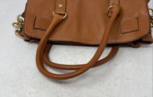 Load image into Gallery viewer, Michael Kors Womens Brown Leather Shoulder Strap Bottom Studs Satchel Bag
