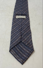 Load image into Gallery viewer, Cellini Mens Blue Striped Silk Keeper Loop Adjustable Formal Pointed Tie
