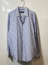 Load image into Gallery viewer, Bugatchi Uomo Mens White Blue Floral Cotton Long Sleeve Button-Up Shirt Size XL
