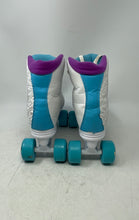 Load image into Gallery viewer, Roller Derby Unisex Star 600 White Blue Lace-Up High Top Roller Skates Size 10
