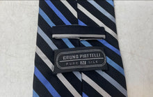 Load image into Gallery viewer, Bruno Piattelli Mens Multicolor Striped Silk Keeper Loop Adjustable Pointed Tie
