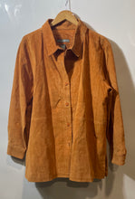 Load image into Gallery viewer, Jessica Holbrook Womens Orange Leather Long Sleeve Button Front Jacket Size 1X
