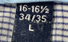 Load image into Gallery viewer, Nautica Mens Blue White Check Slim Fit Long Sleeve Dress Shirt Size L 16-16.5
