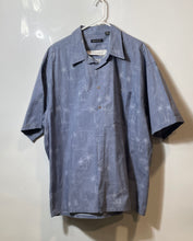 Load image into Gallery viewer, Pierre Cardin Mens Blue Palm Tree Cotton Short Sleeve Button-Up Shirt Size XXL
