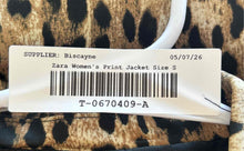 Load image into Gallery viewer, Zara Womens Brown Black Animal Print Open Front Blazer Size Small
