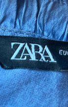 Load image into Gallery viewer, Zara Womens Blue Eyelet Puff Sleeve Tiered Short Mini Dress Size Small
