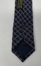 Load image into Gallery viewer, Giorgio Armani Mens Blue Geometric Print Silk Keeper Loop Adjustable Pointed Tie
