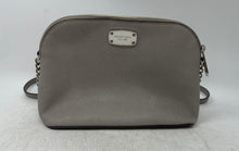 Load image into Gallery viewer, Michael Kors Womens Gray Saffiano Leather Adjustable Strap Dome Crossbody Bag
