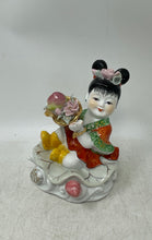 Load image into Gallery viewer, Vintage Hand Painted Chinese Porcelain Collectible Girl Figurine
