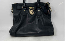 Load image into Gallery viewer, Michael Kors Womens Hamilton Black Leather Top Handle Satchel Handbag
