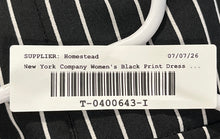 Load image into Gallery viewer, New York &amp; Company Womens Black White Striped Back Zip Fit &amp; Flare Dress Size 14
